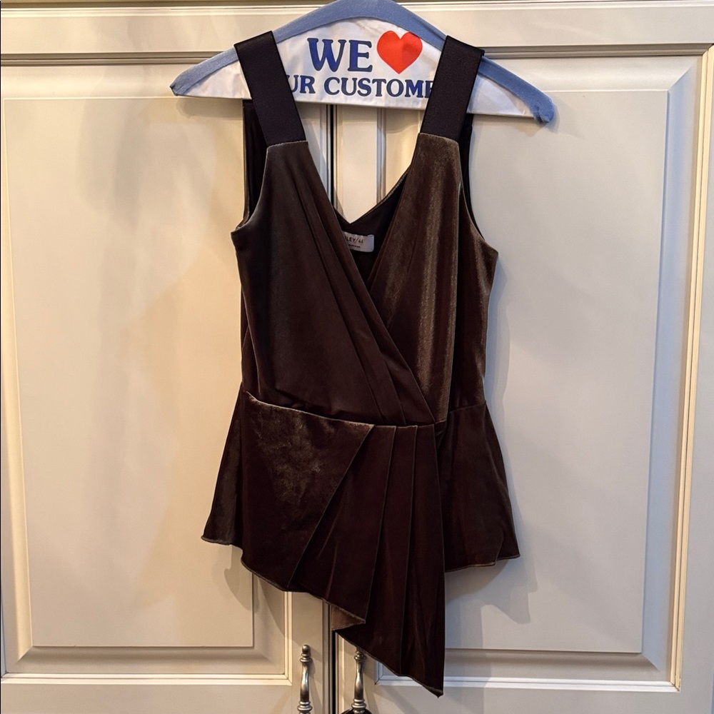 Bailey 44 olive green Velvet Asymmetric Tank Top